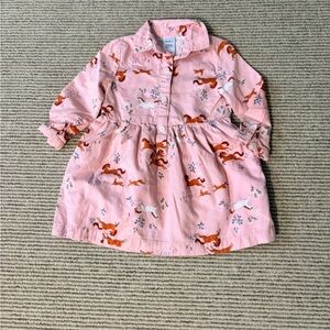 Carter's Horse Print Long Sleeve Dress | 12M